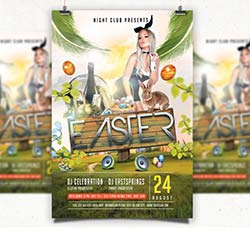 春季复活节聚会传单模板：Spring Easter Party Flyer
